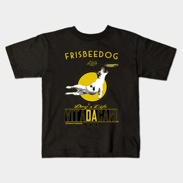 Frisbeedog Kids T-Shirt by LittleBastard